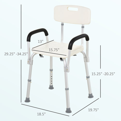 Adjustable Shower Chair with Armrests