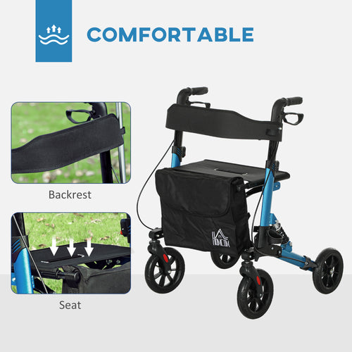Foldable Rollator Walker with Seat and Brakes