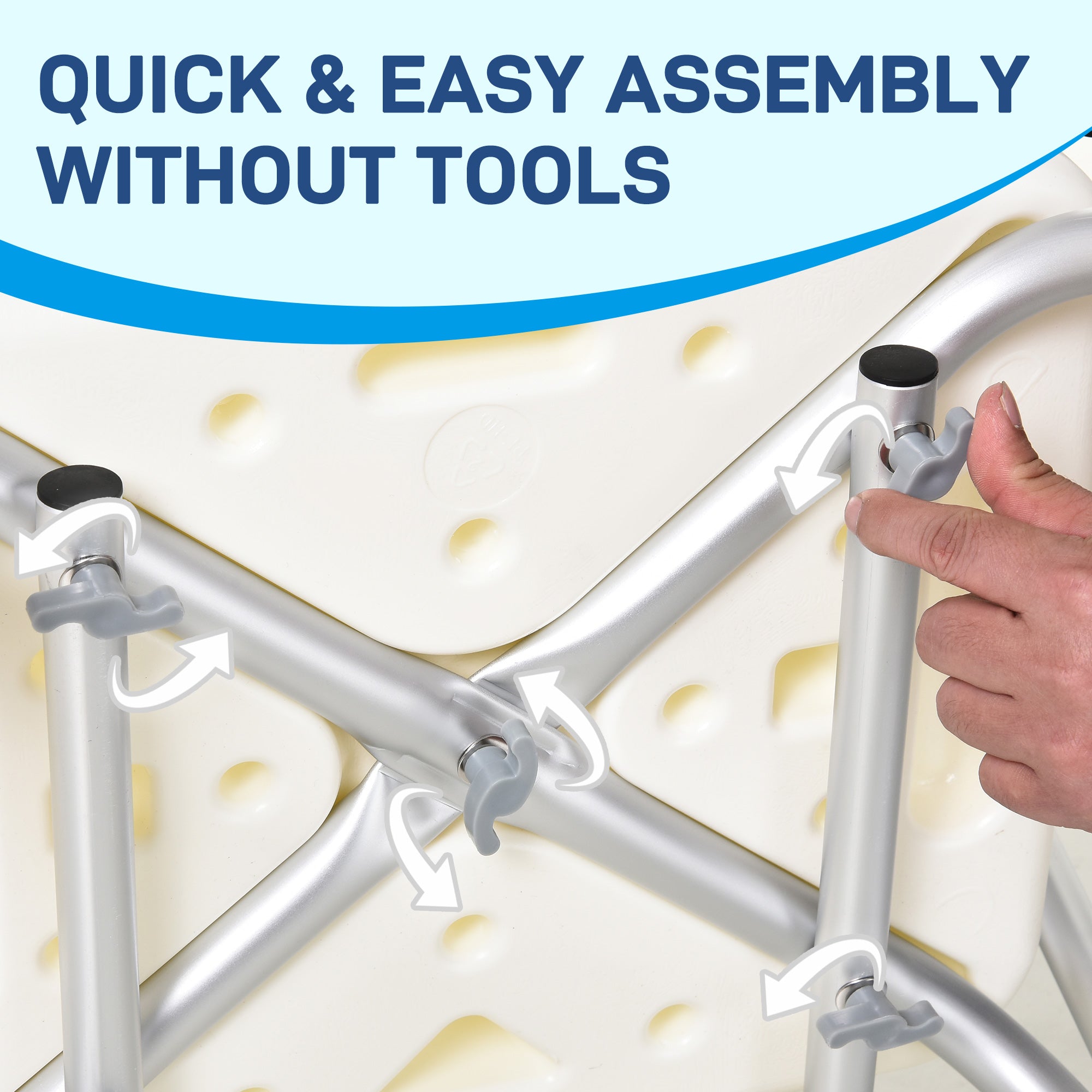 Adjustable Shower Chair with Armrests