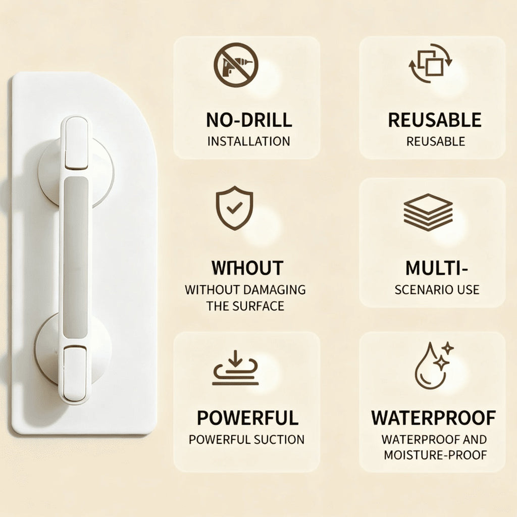 SecureGrip Suction Shower Handle